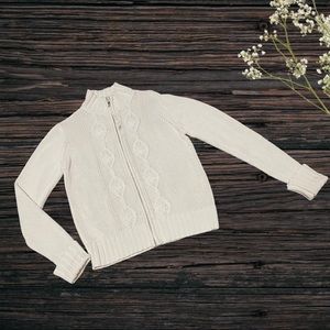 Gap Zip Up Cream Sweater, size XXL, 100% cotton.